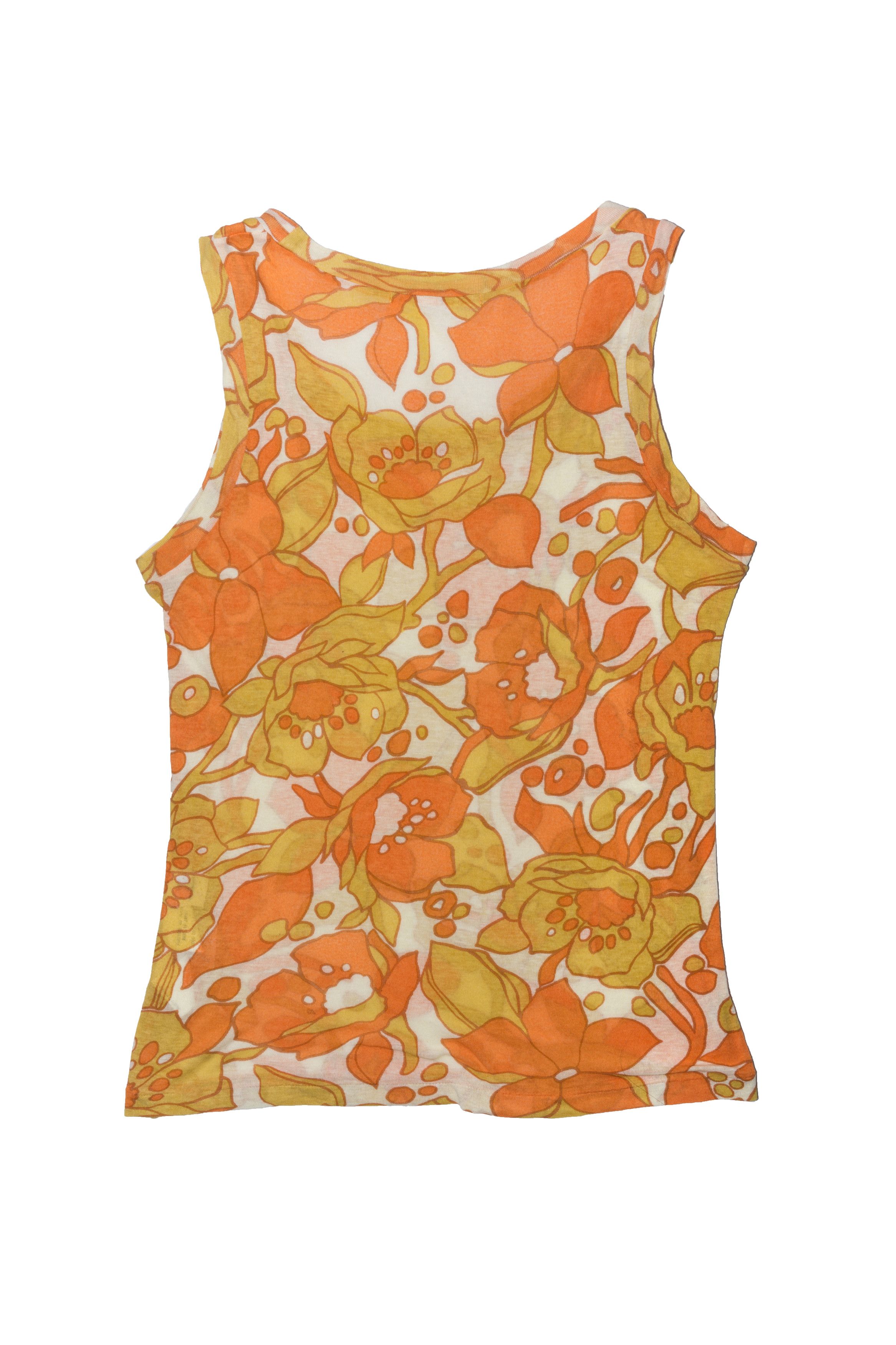 Yohji Yamamoto FLORAL LIGHTWEIGHT TANK VEST TOP Size S / US 4 / IT 40 - 2 Thumbnail