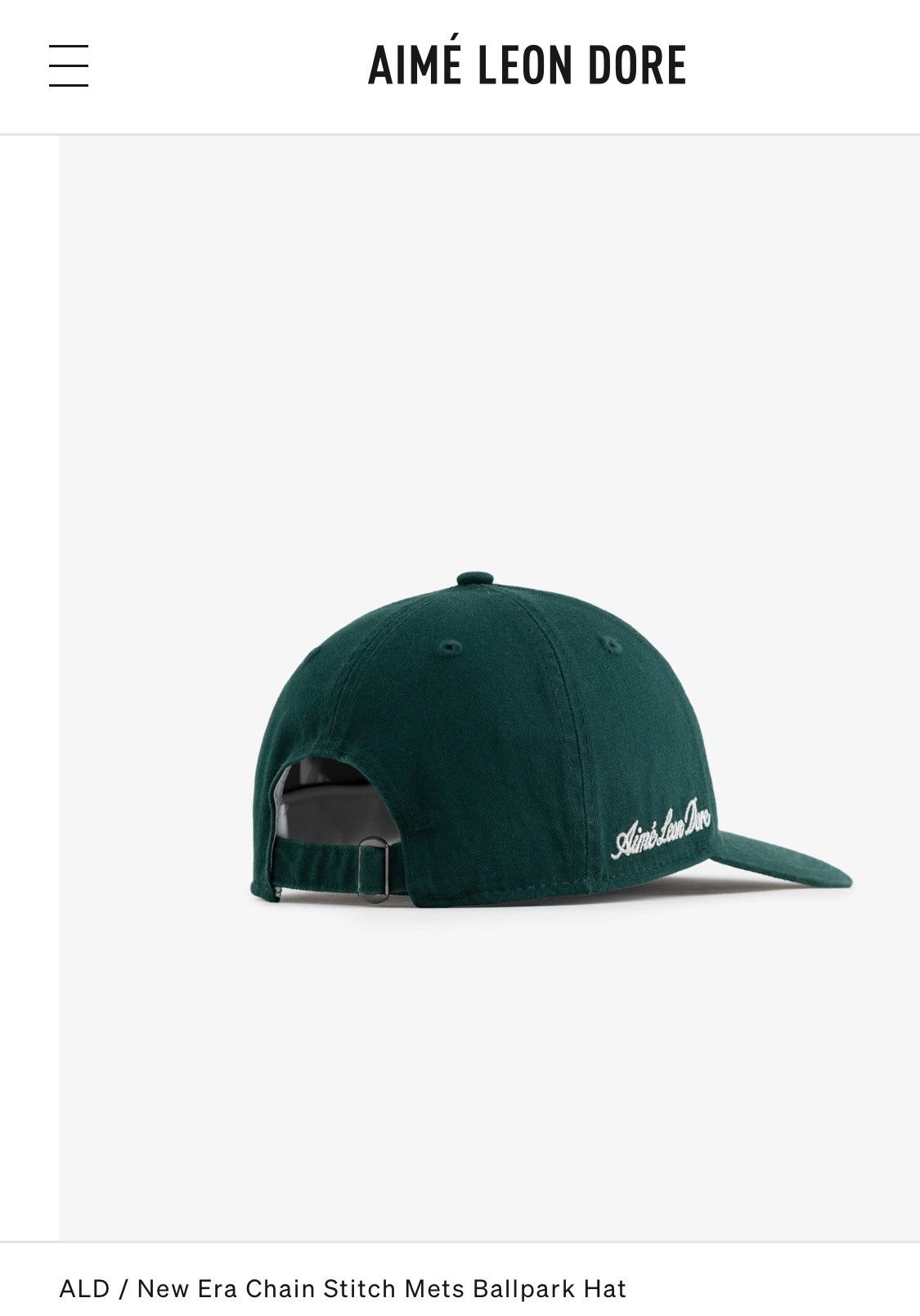 Aime Leon Dore × New Era NEW ALD x New Era Chain Stitch Mets Ballpark Hat Size ONE SIZE - 10 Thumbnail