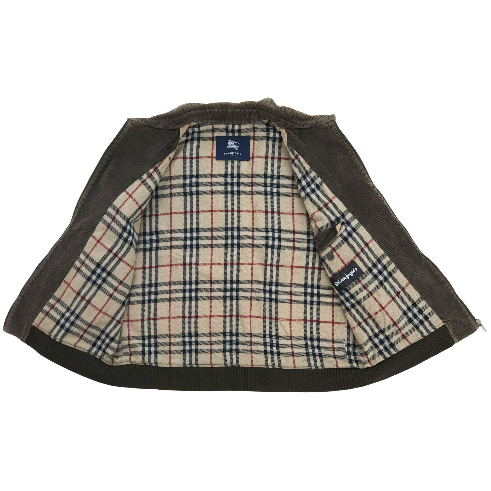 Burberry Burberry London Green Nova Check Corduroy Bomber Jacket XL Size US XL / EU 56 / 4 - 2 Thumbnail