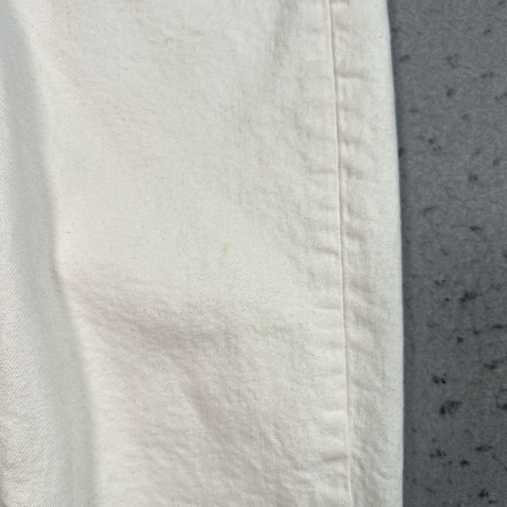 Topshop VINTAGE Topshop Jeans Adult Womens 26 x 23 White Denim Raw Hem Straight Womens Size 26" / US 2 / IT 38 - 6 Thumbnail