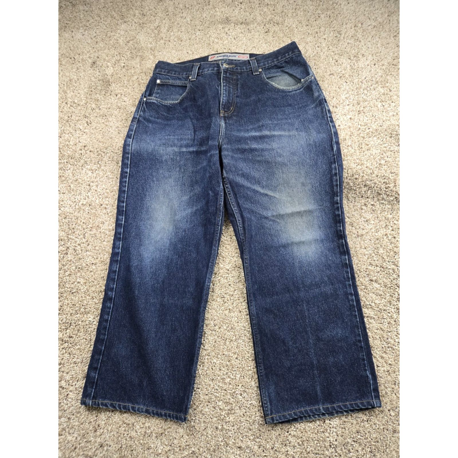 Anchor Blue VINTAGE Anchor Blue Jeans 34x26 Blue Straight Leg Baggy Fit Denim 90s Grunge Mens Jeans Size US 34 / EU 50 - 2 Thumbnail