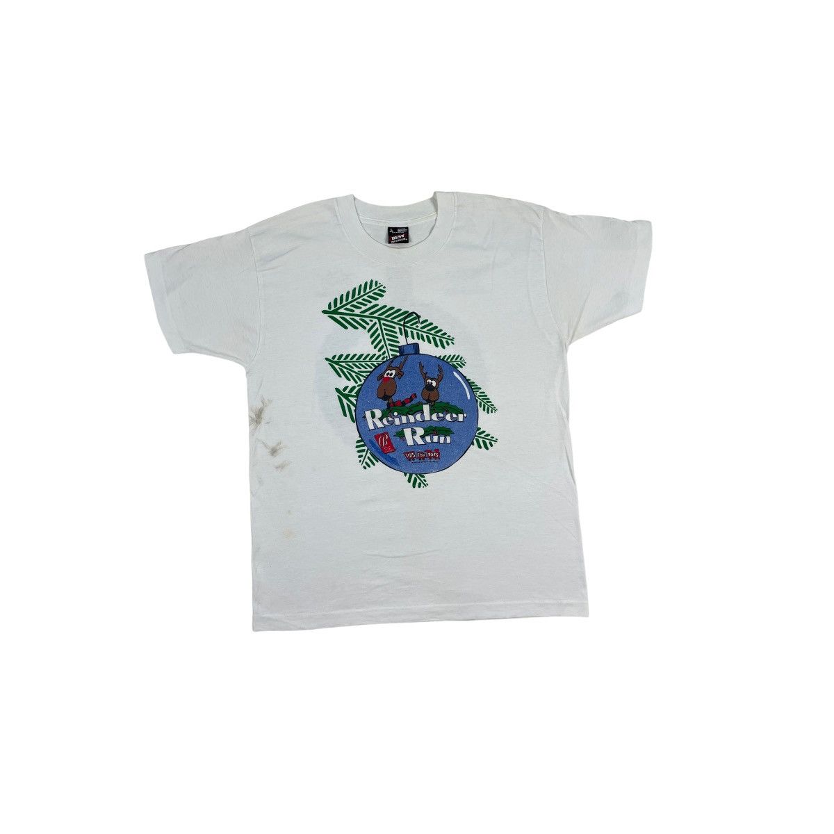 Fruit Of The Loom 🔥LAST PRICE🔥 Vintage 90s Reindeer Run Event Tee Size US L / EU 52-54 / 3 - 1 Thumbnail