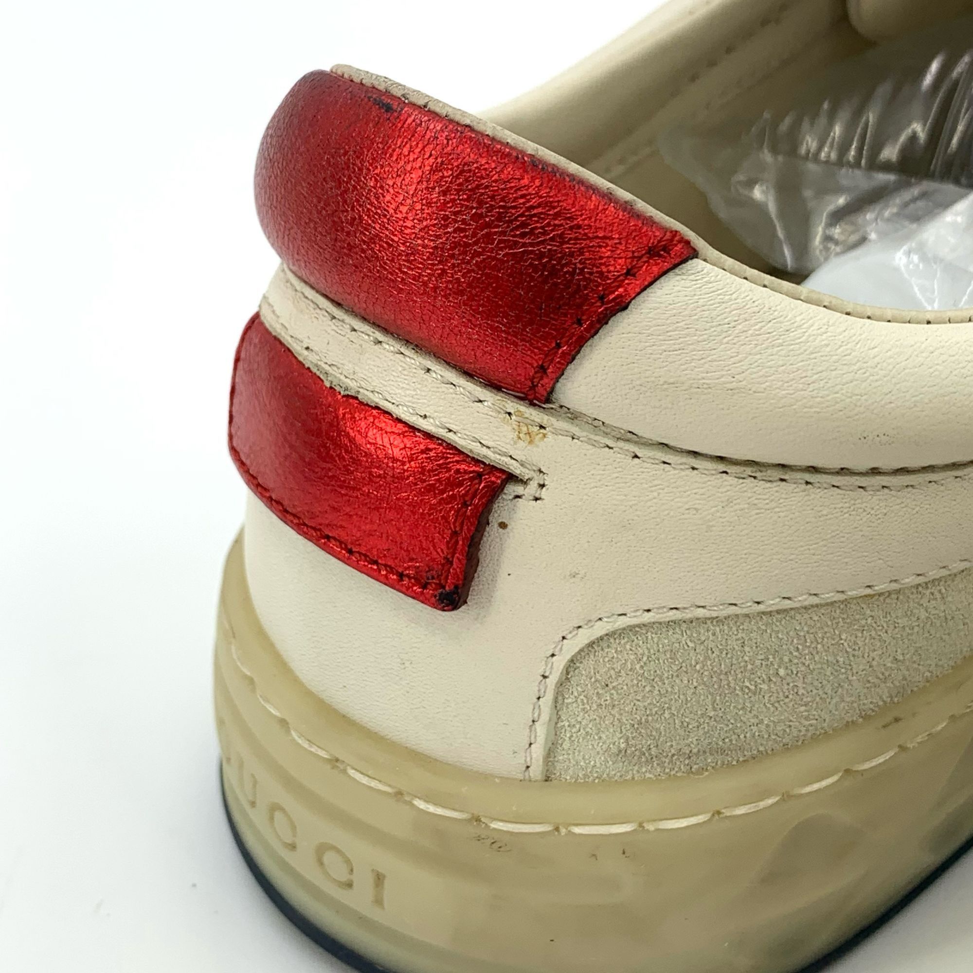 Gucci Gucci White & Red/Blue Colorblocked Lace-Up Sneakers (Size 3 Size US 6.5 / EU 39-40 - 2 Thumbnail