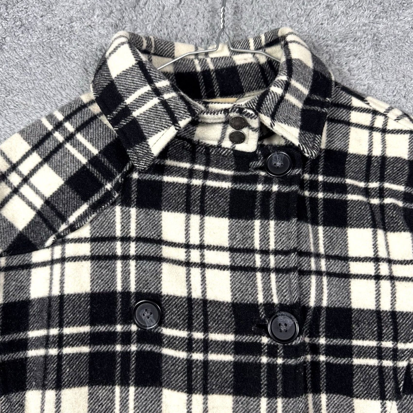 Vintage Woolrich Peacoat Women M Double Breasted Plaid Wool Jacket Winter 15421 Size M / US 6-8 / IT 42-44 - 2 Thumbnail