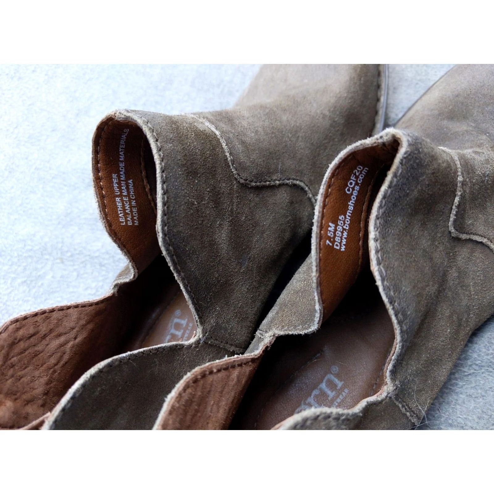 Born Born Boots Womens Size 7.5M Brown Suede Ankle Zip Booties Block Heel Casual Size US 8 / IT 38 - 4 Thumbnail