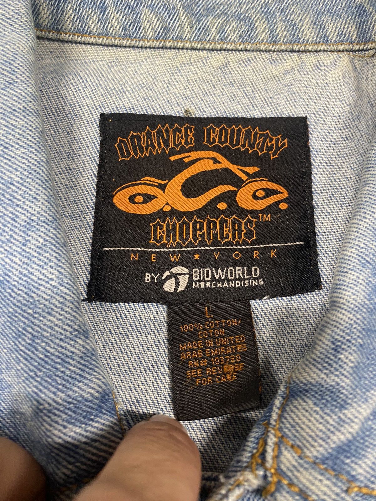Vintage Vintage Orange County Choppers embroidered Denim Jacket Size US L / EU 52-54 / 3 - 9 Thumbnail