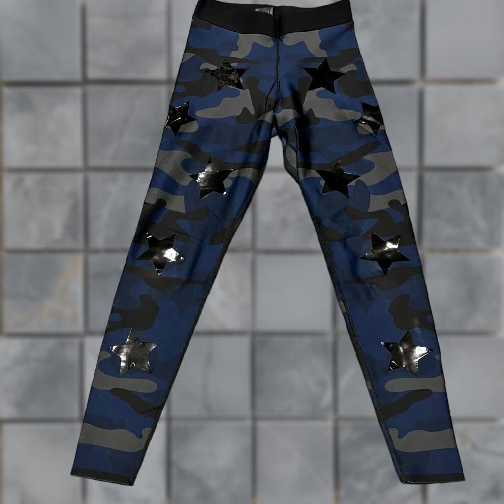 Vintage ULTRACOR Leggings Pants Womens Medium Blue Black Stars Size 32" / US 10 / IT 46 - 1 Thumbnail
