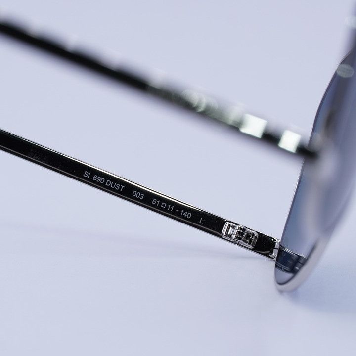 Saint Laurent Paris Saint Laurent SL690 DUST 003 Sunglasses Silver Aviator Frame Size ONE SIZE - 6 Thumbnail
