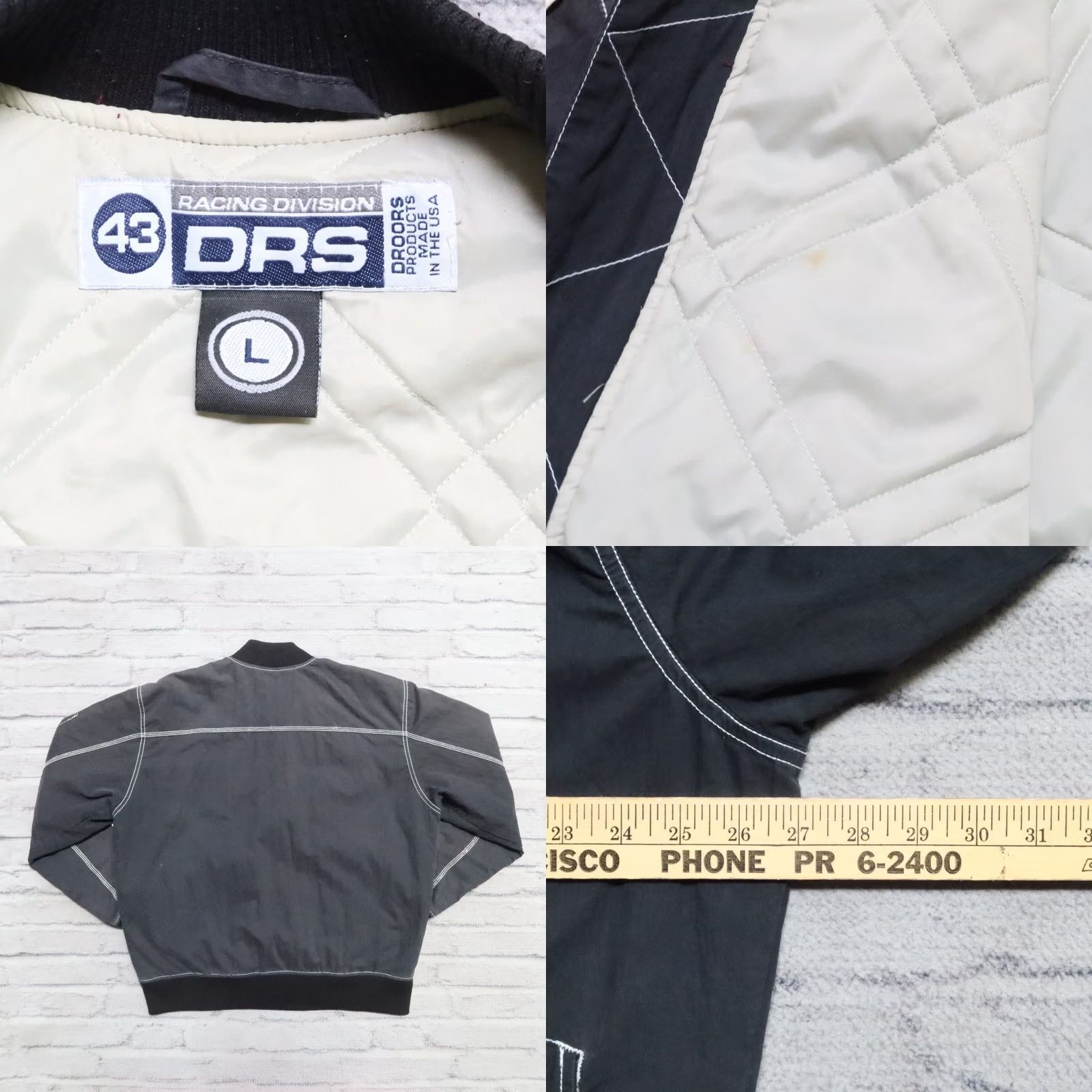 Vintage VINTAGE Droors Racing Division Bomber Jacket Mens L Black Script Size US L / EU 52-54 / 3 - 8 Thumbnail