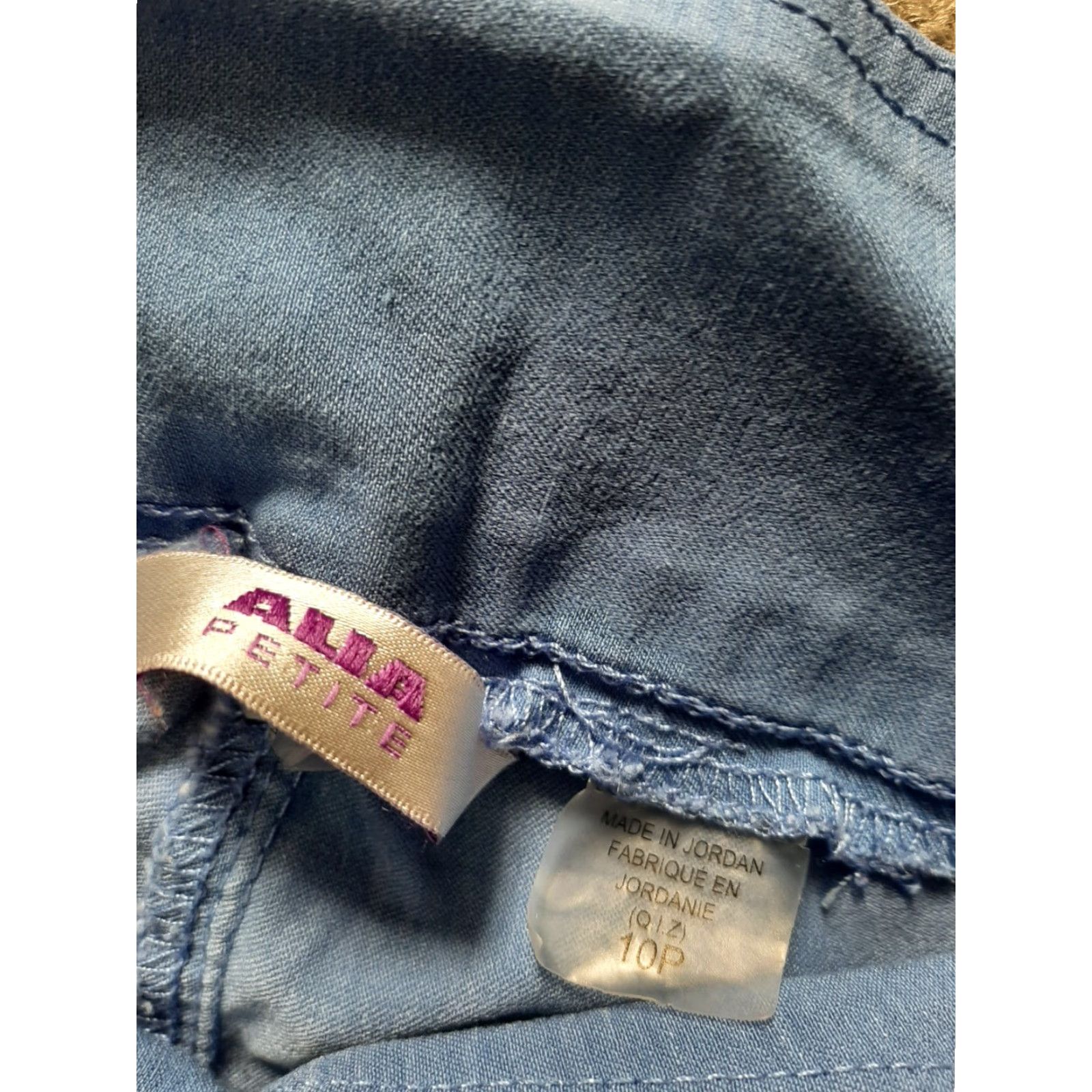 Vintage Alia Womens Pants Size 10P Blue Pants Women Petite Classic Comfort Casual Workwear 10P Blue Size 32" / US 10 / IT 46 - 4 Thumbnail
