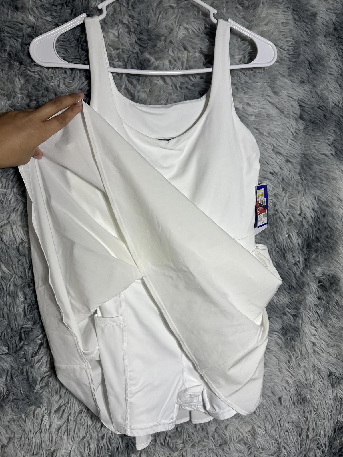 Target Basics XS JOYLAB White Moisture Wicking Dress with Skirt Overlay Size XS / US 0-2 / IT 36-38 - 2 Thumbnail
