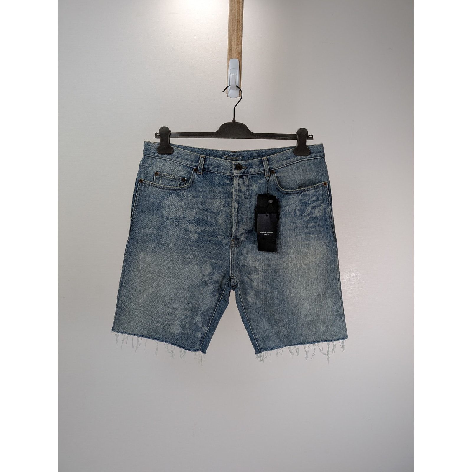 Saint Laurent Paris o1rshd1 Denim Short Straight in Florida Blue Size US 34 / EU 50 - 7 Thumbnail