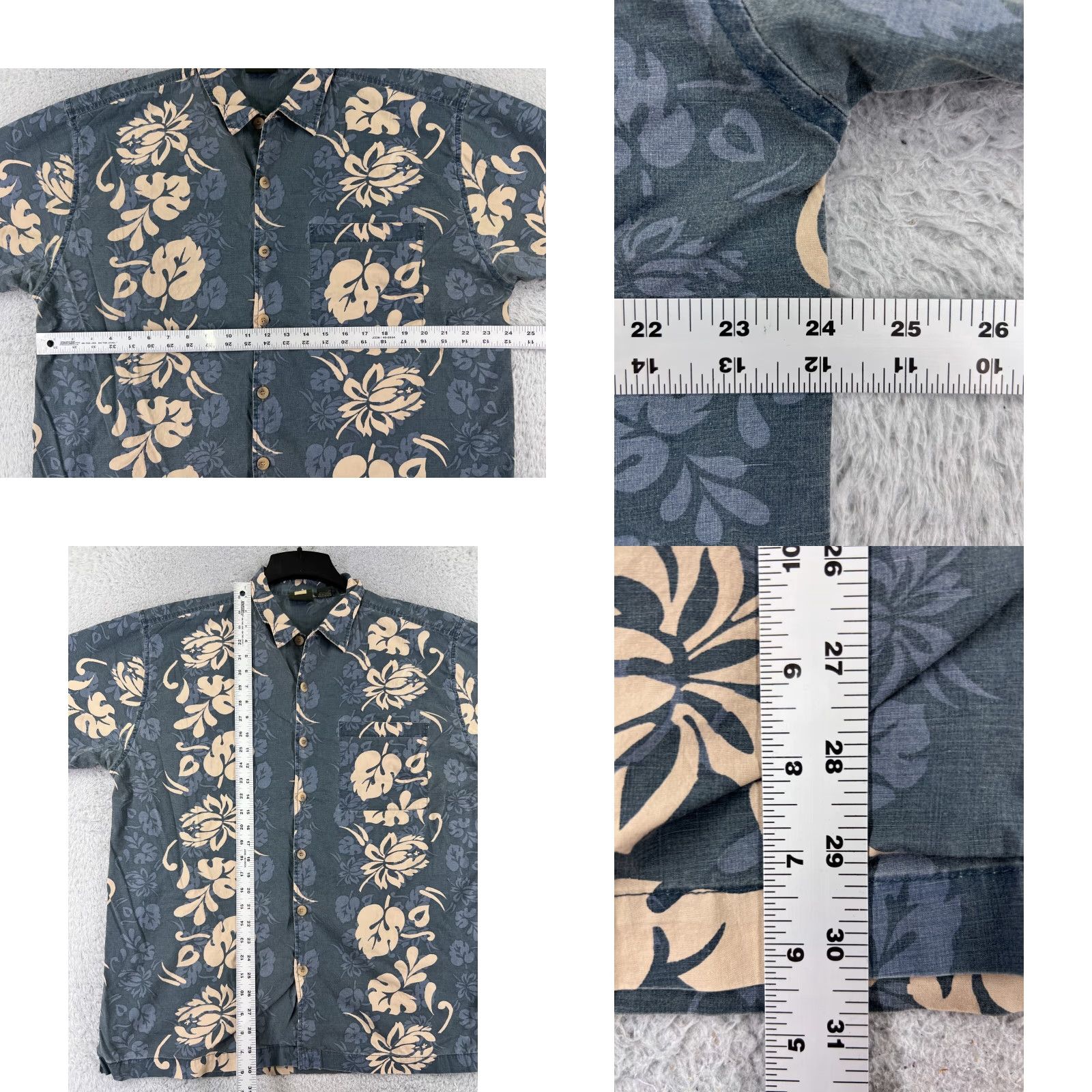 Etro Metro One Hawaiian Shirt Adult Large Blue Floral 100% Cotton Button-Up Mens Size US L / EU 52-54 / 3 - 8 Thumbnail