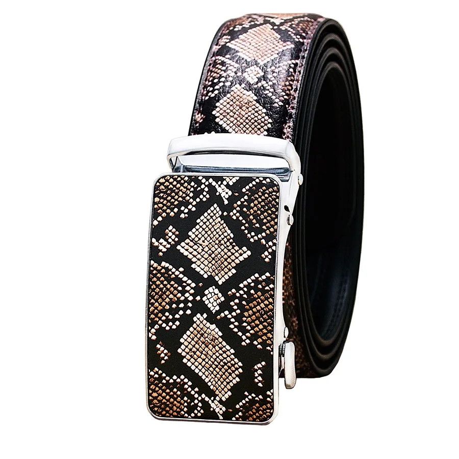 Japanese Brand × Leather Snake Pattern Leather Automatic Buckle Belt Size ONE SIZE - 3 Thumbnail