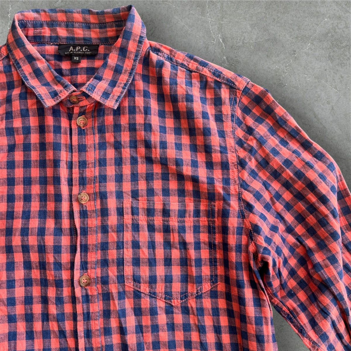 A.P.C. A.P.C. Button Down Plaid Oxford Long Sleeves Shirt Size US XS / EU 42 / 0 - 2 Thumbnail