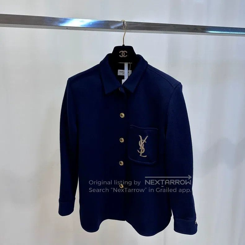 Saint Laurent Paris Saint Laurent Paris Golden Logo Nautical Shirt Jacket Size XS / US 0-2 / IT 36-38 - 1 Thumbnail