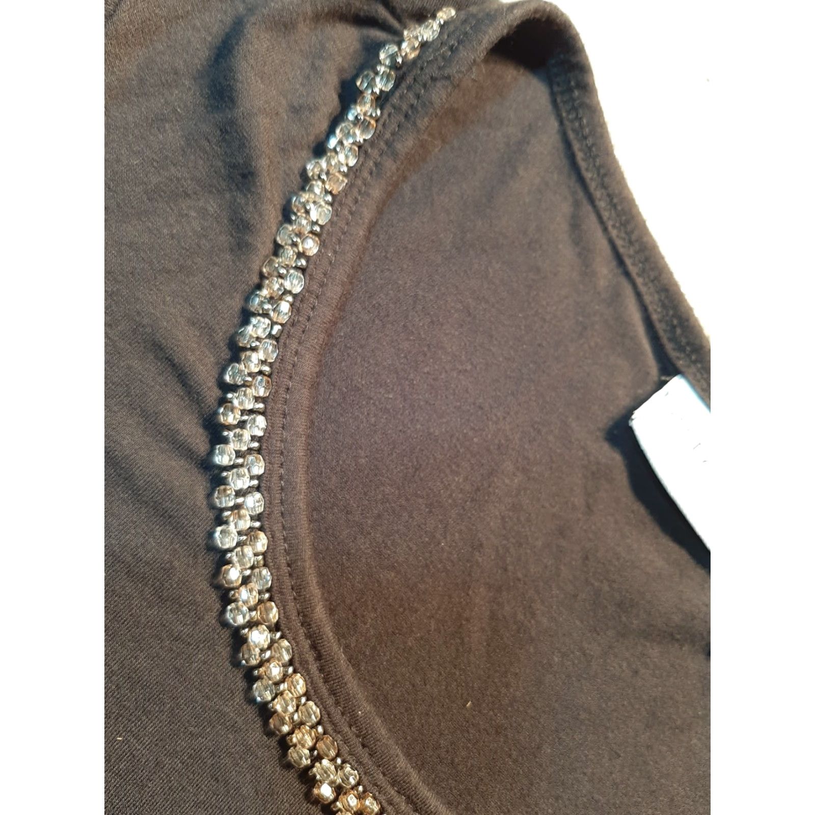 Vintage Jaclyn Smith Shirt S Black Short Sleeve Beaded neckline Top Womens Regular Short Sleeve Shirt S Black Beaded neckline Jaclyn Smith Women’s Top Size S / US 4 / IT 40 - 2 Thumbnail