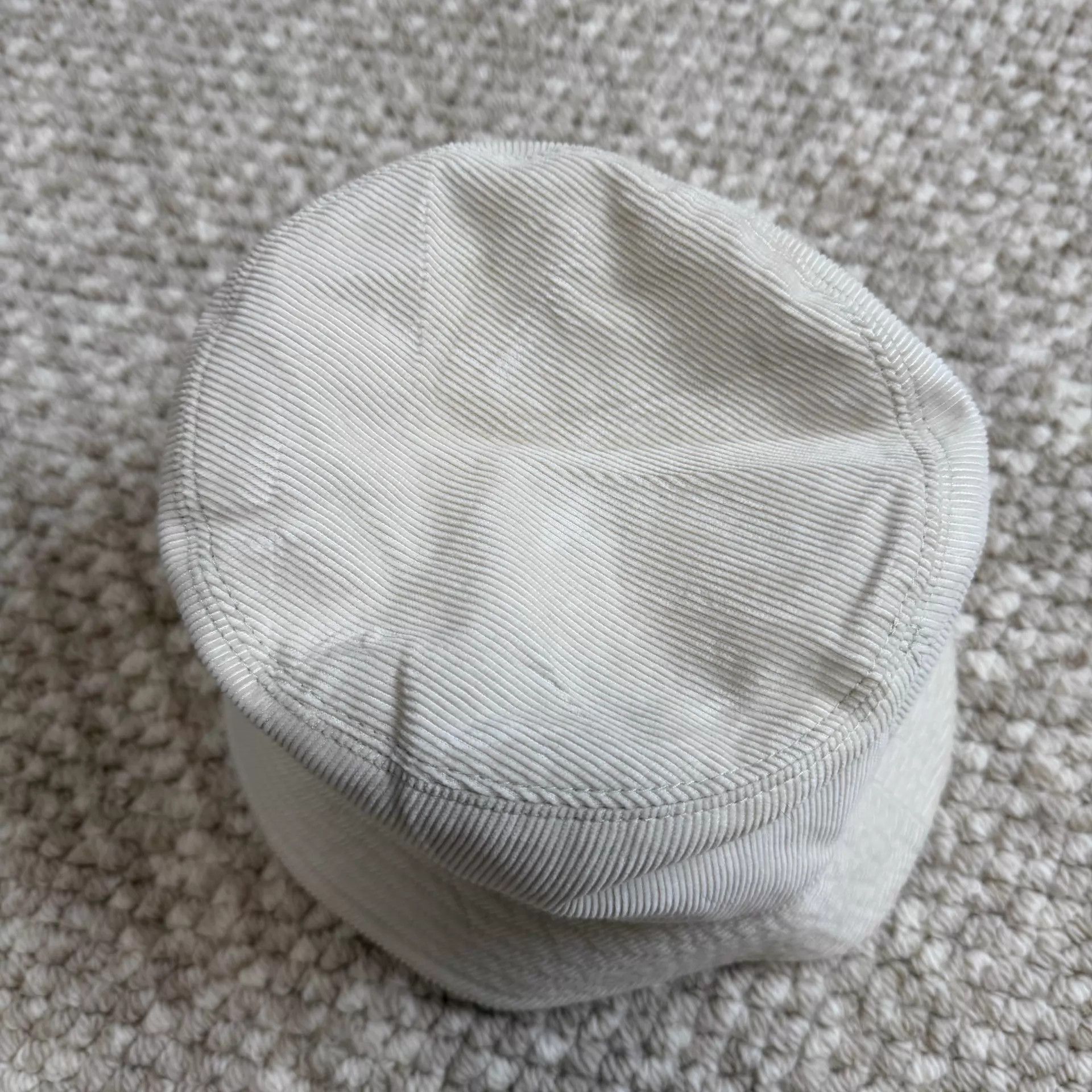 Prada PRADA Enamel Logo Corduroy Bucket Hat Men's Ivory L Size ONE SIZE - 4 Thumbnail