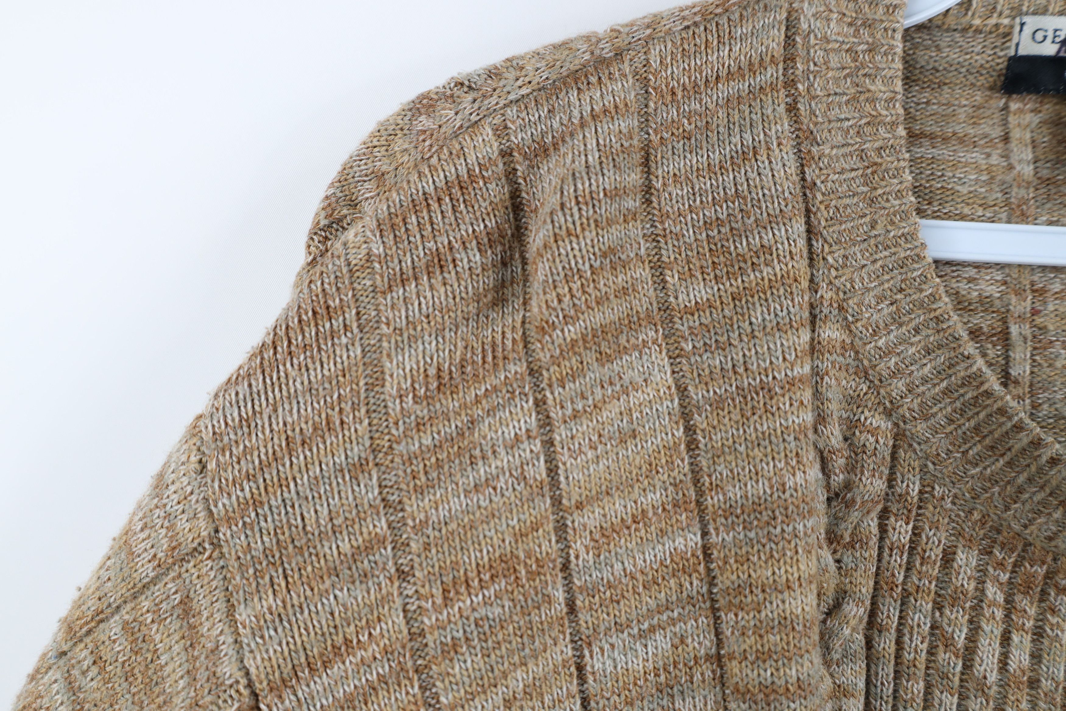 Vintage Vintage 90s Streetwear Fleck Cable Knit Ribbed Sweater Beige Size US XL / EU 56 / 4 - 6 Thumbnail