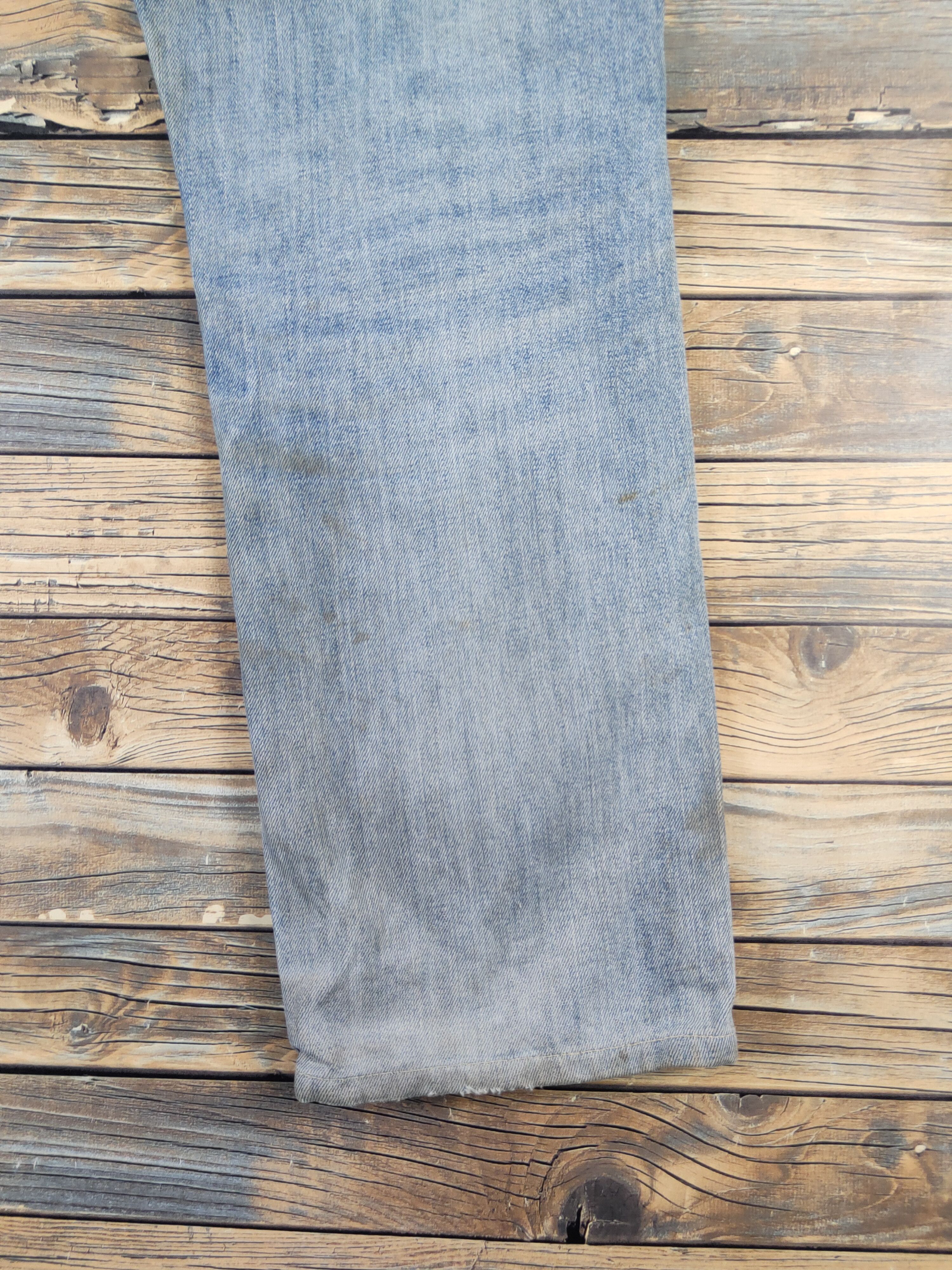 Japanese Brand Uniqlo Blue Faded Distressed Ripped denim Jeans #W2065 Size US 34 / EU 50 - 11 Thumbnail