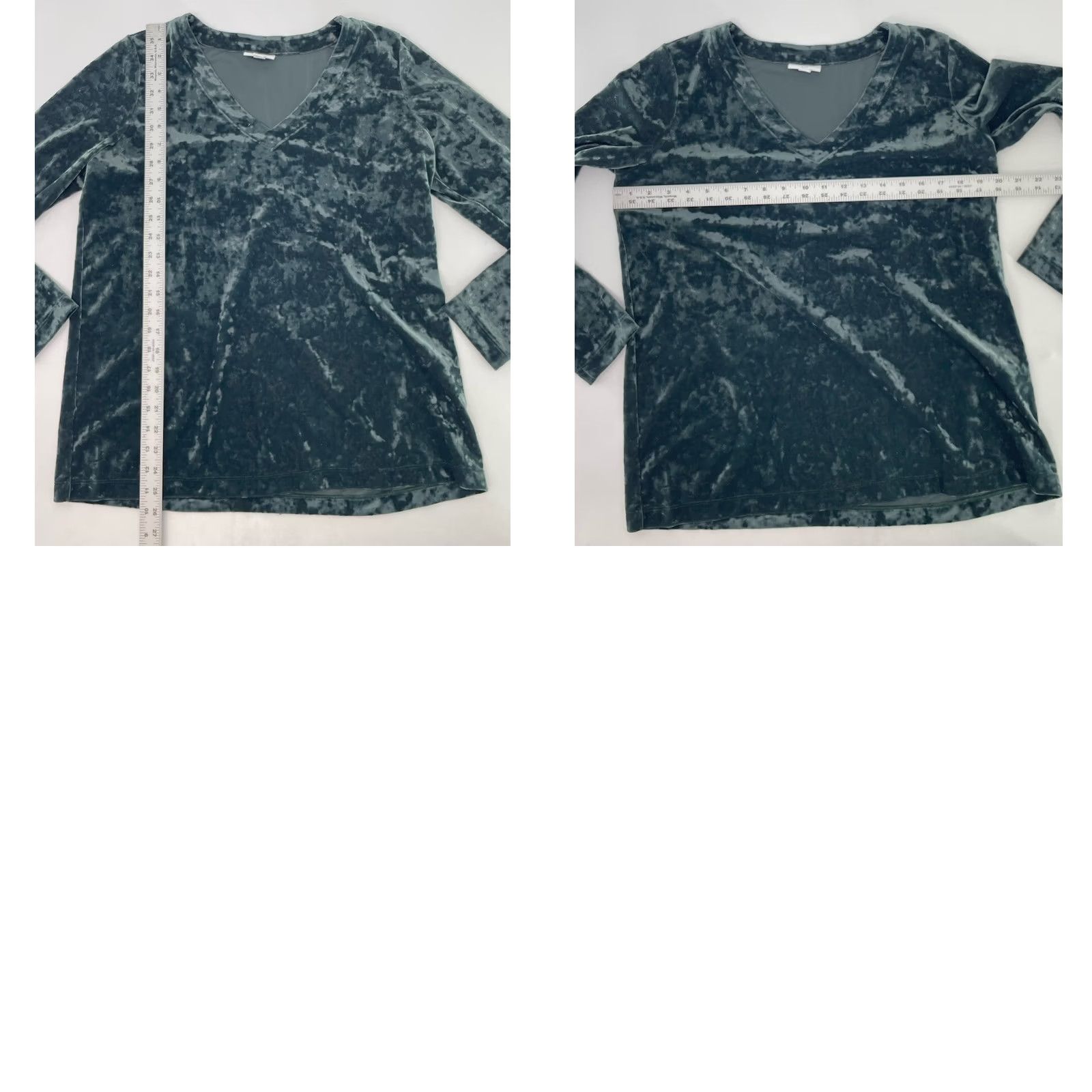 J. Jill J.Jill Tunic Women’s Size Small Green Velvet V-Neck Top Boho Artsy Crushed Size L / US 10 / IT 46 - 8 Thumbnail