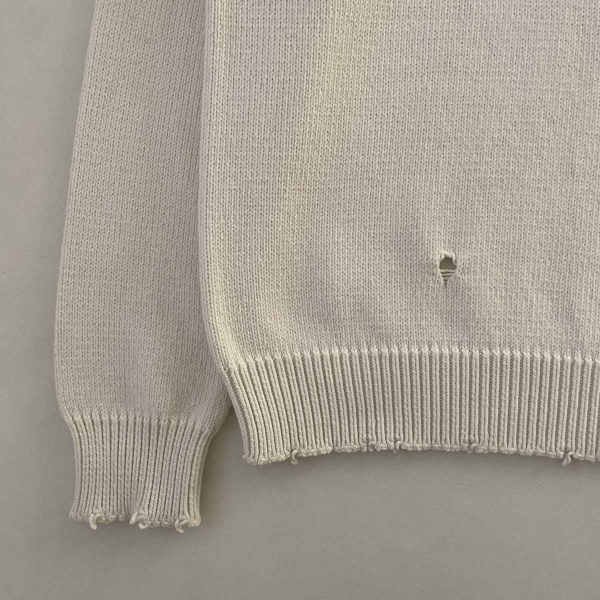 Maison Margiela S/S 19 Cream Destroyed Cotton Sweater Size US M / EU 48-50 / 2 - 9 Thumbnail