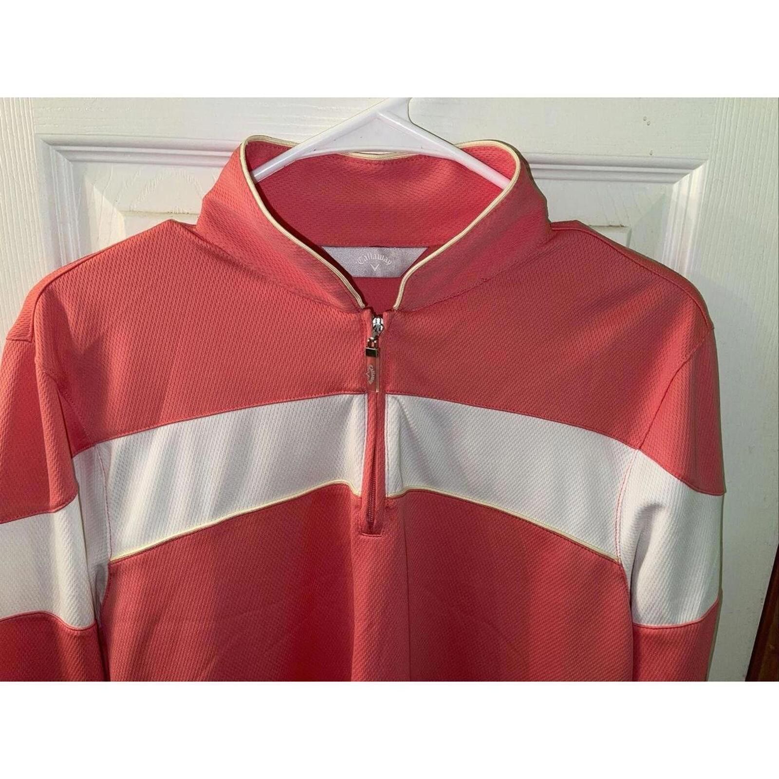 Callaway Callaway Golf Quarter Zip Pullover - Coral & White - Size L Size XL / US 12-14 / IT 48-50 - 5 Thumbnail