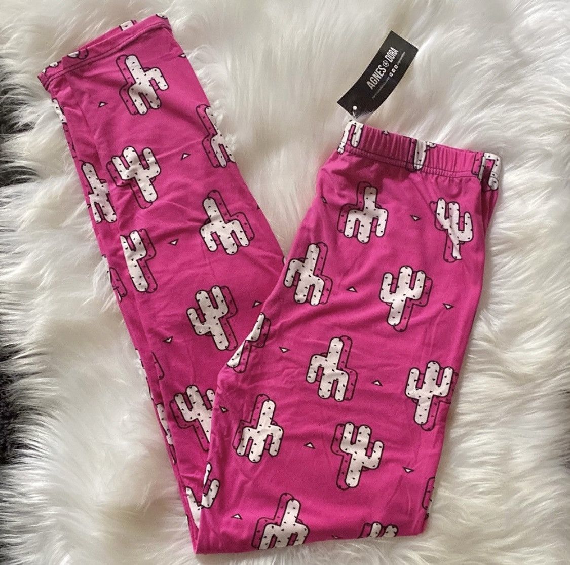 Other AGNES & DORA HOT PINK CACTUS LEGGINGS SIZE S/M Size 26" / US 2 / IT 38 - 1 Thumbnail