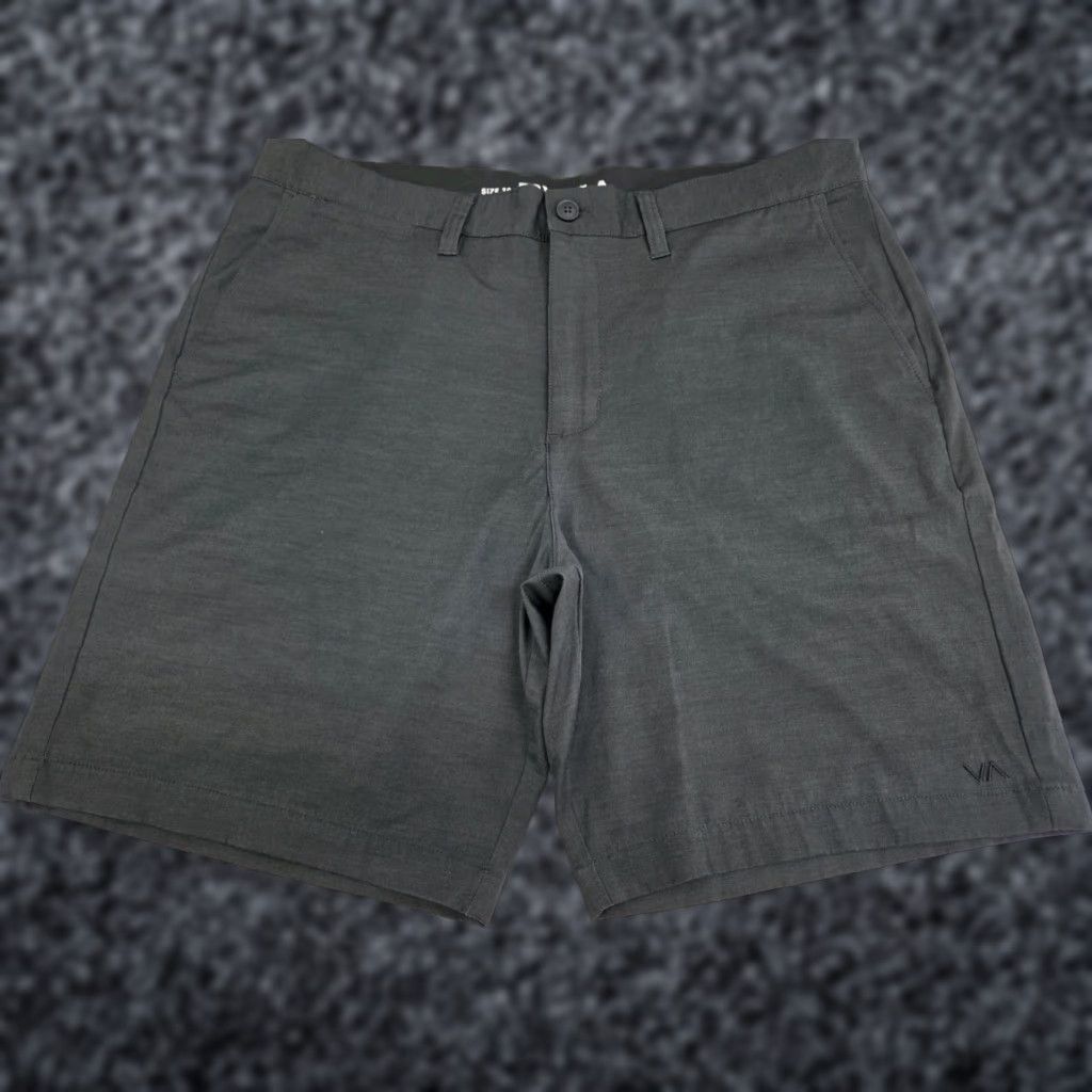 RVCA RVCA Mens Black Chino Shorts Pockets Back Pocket Zip Size 36/8" #7618 Size US 36 / EU 52 - 1 Thumbnail