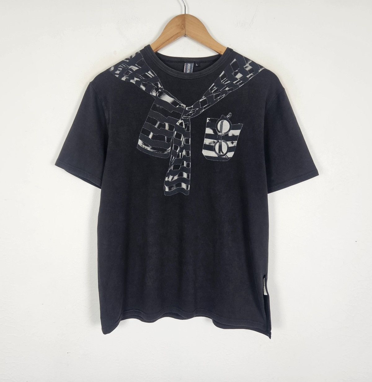 Jean Paul Gaultier JPG 2000s Jean Paul Gaultier Trompe L’oeil Black Tee-Shirt Size US L / EU 52-54 / 3 - 3 Thumbnail