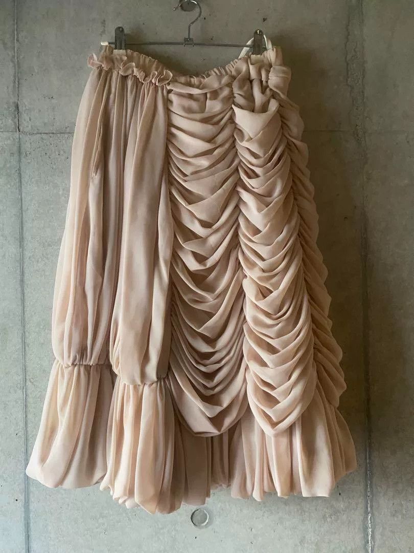 Comme des Garcons COMME des GARCONS Beige Pleated Skirt Size US 26 / EU 42 - 1 Thumbnail