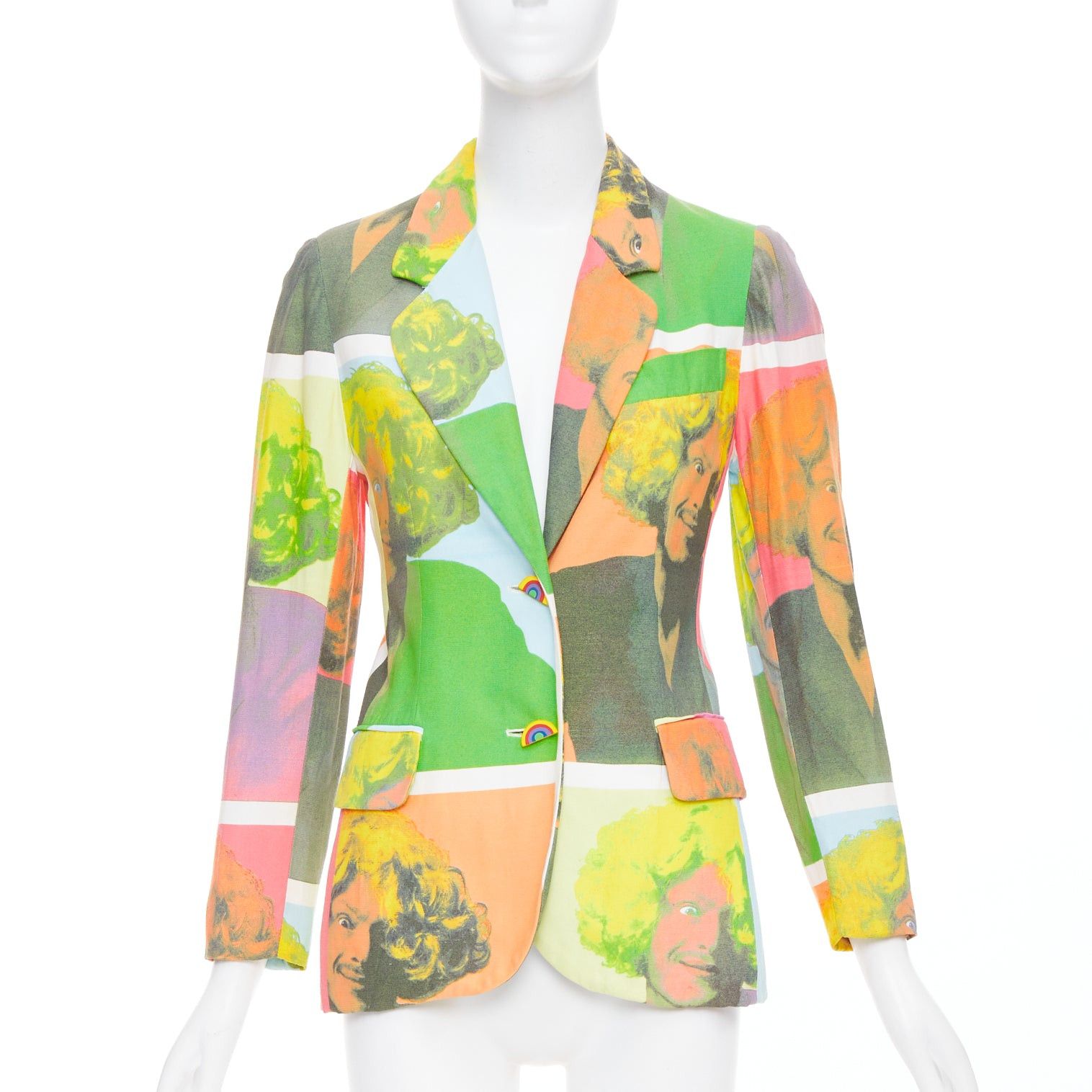 Moschino rare MOSCHINO 1994 Runway Pop Art Self Portrait rainbow button blazer IT38 XS Size XS / US 0-2 / IT 36-38 - 1 Thumbnail
