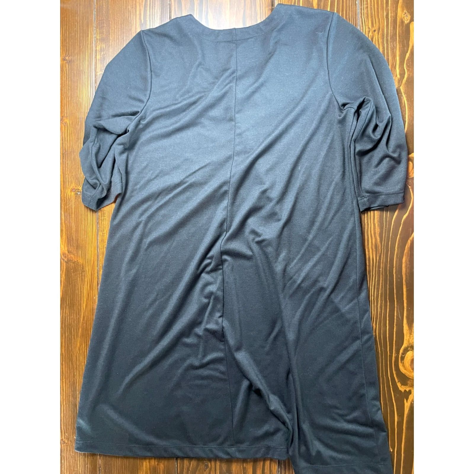 Vintage Susan Graver Dress Women's XL Black Jeweled Knee Length Shirt Dress Short Sleeve Round Neck Mens? Size XL / US 12-14 / IT 48-50 - 2 Thumbnail