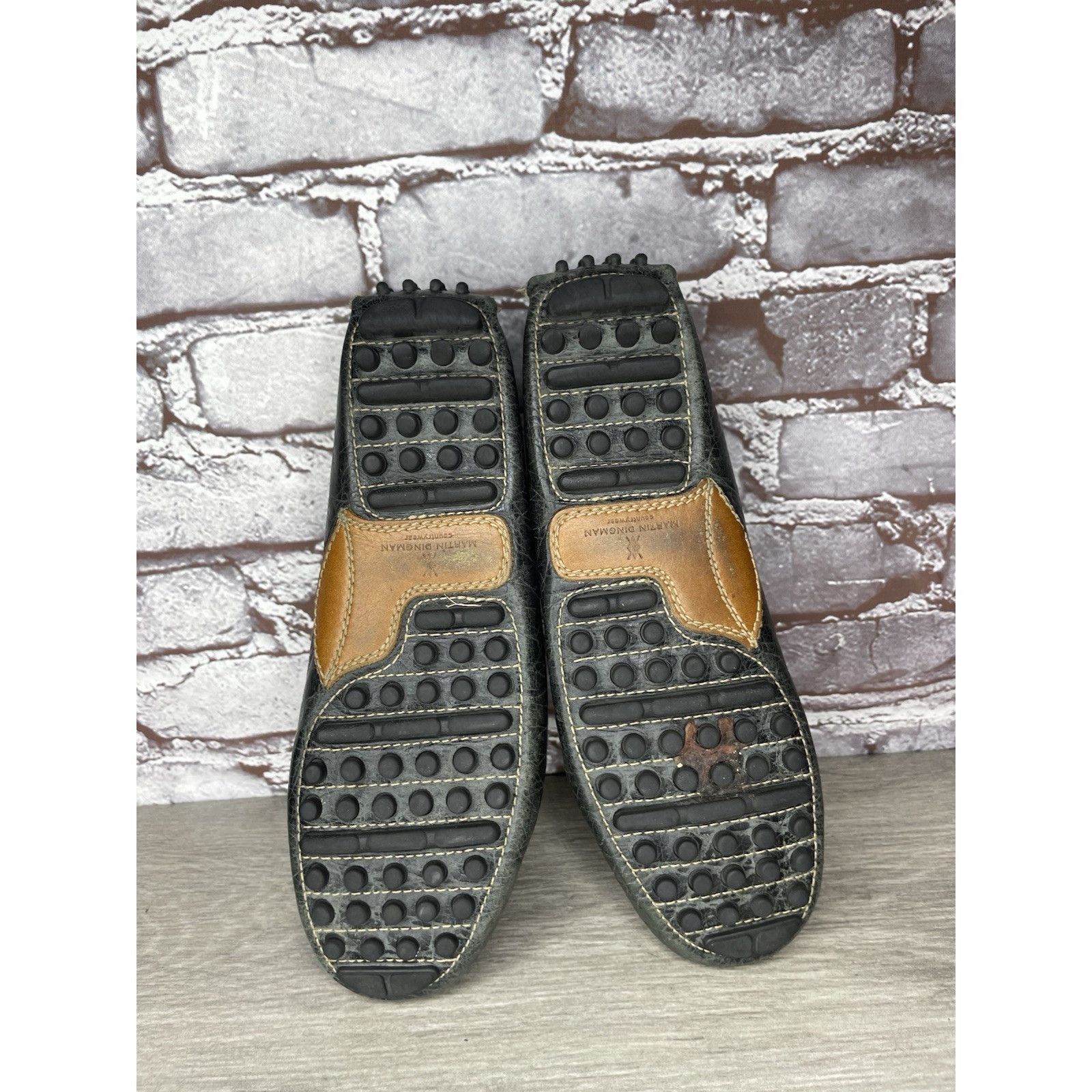 Martin Dingman Martin Dingman Croc Embossed Black Leather Loafers Moccasins Size US 8 / IT 38 - 11 Thumbnail