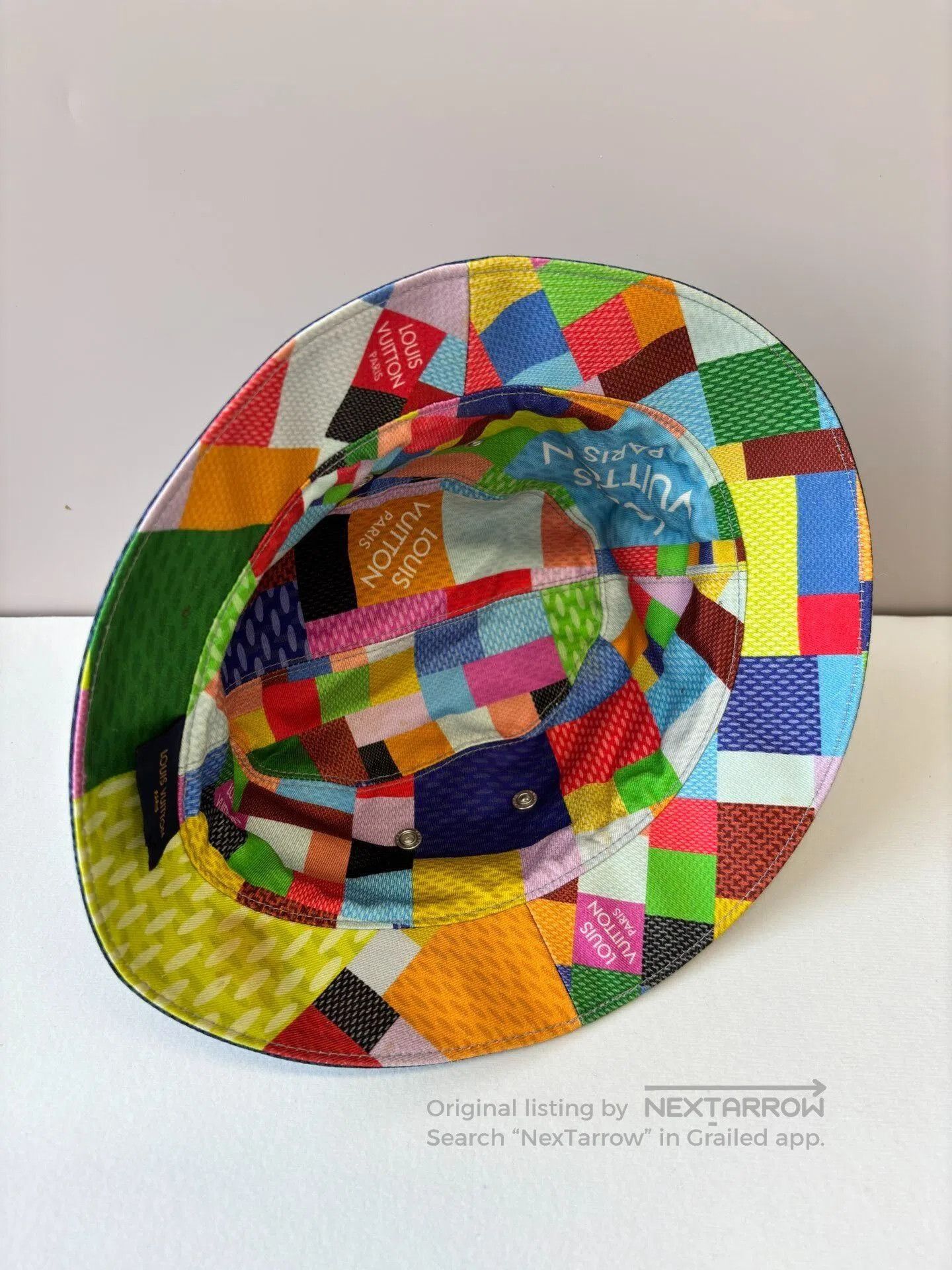 Louis Vuitton Louis Vuitton Blue Check Bucket Hat. Size ONE SIZE - 6 Thumbnail