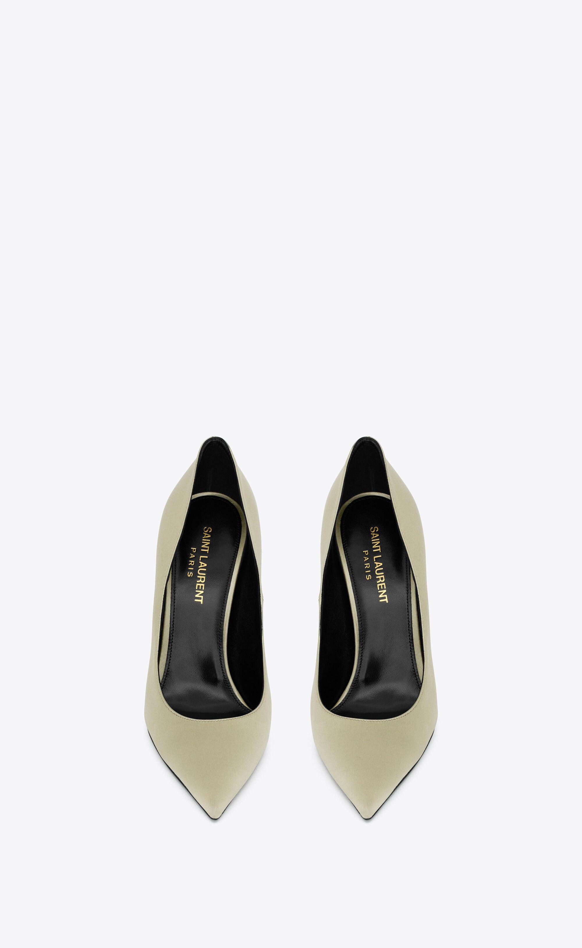 Saint Laurent Paris o1s1wg110225 746844 Instinct Pumps Satin Crepe Light Green Size US 8 / IT 38 - 2 Thumbnail