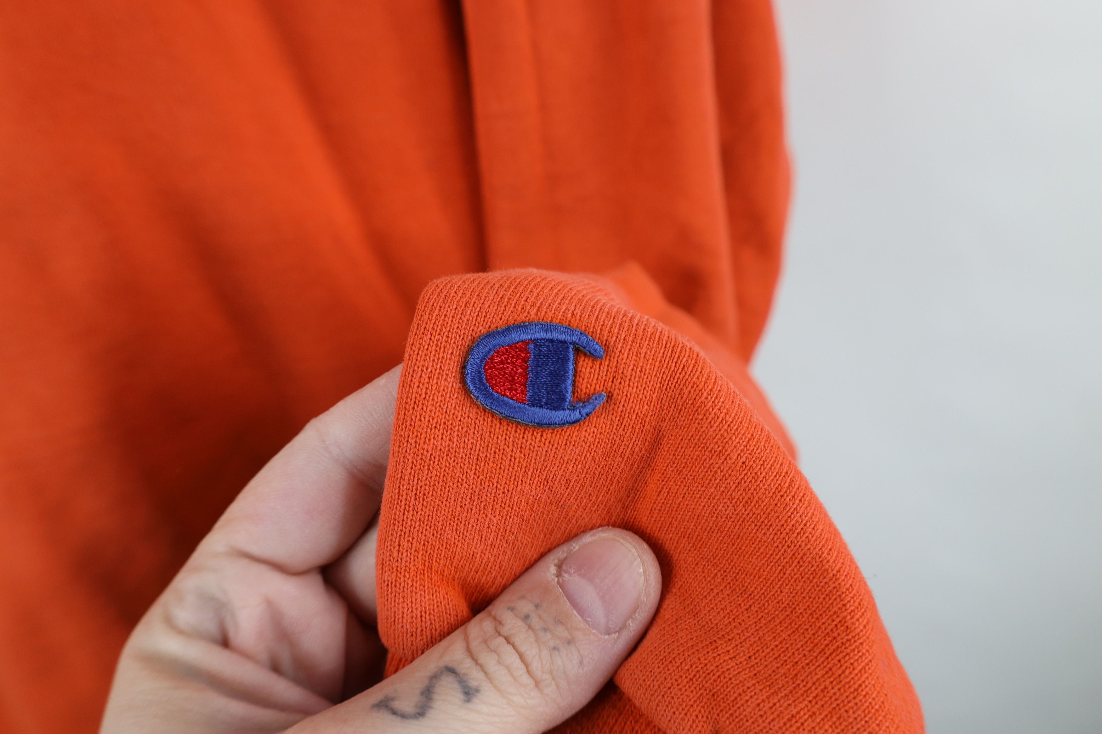 Champion Vintage 90s Champion Monochrome Crewneck Sweatshirt Orange Size US XL / EU 56 / 4 - 6 Thumbnail