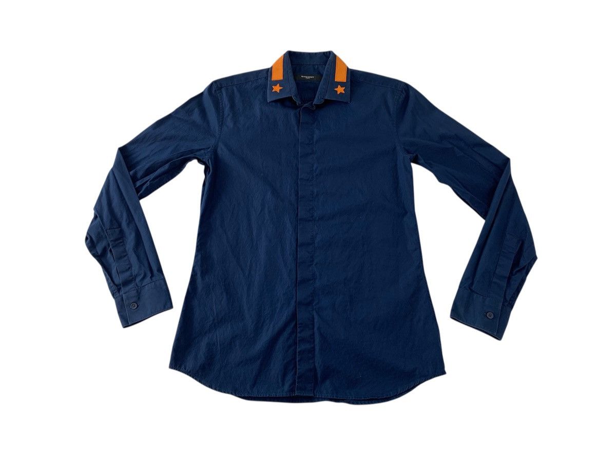 Givenchy Givenchy Paris Navy Blue Button Down Star Details Shirt Size US M / EU 48-50 / 2 - 1 Thumbnail