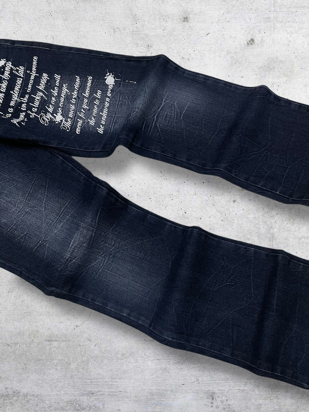 Hysteric Glamour 90S DOUBLE FOCUS JAPAN DESIGNER ‘POEM’ GRUNGE WORDING DENIM Size US 29 - 4 Thumbnail