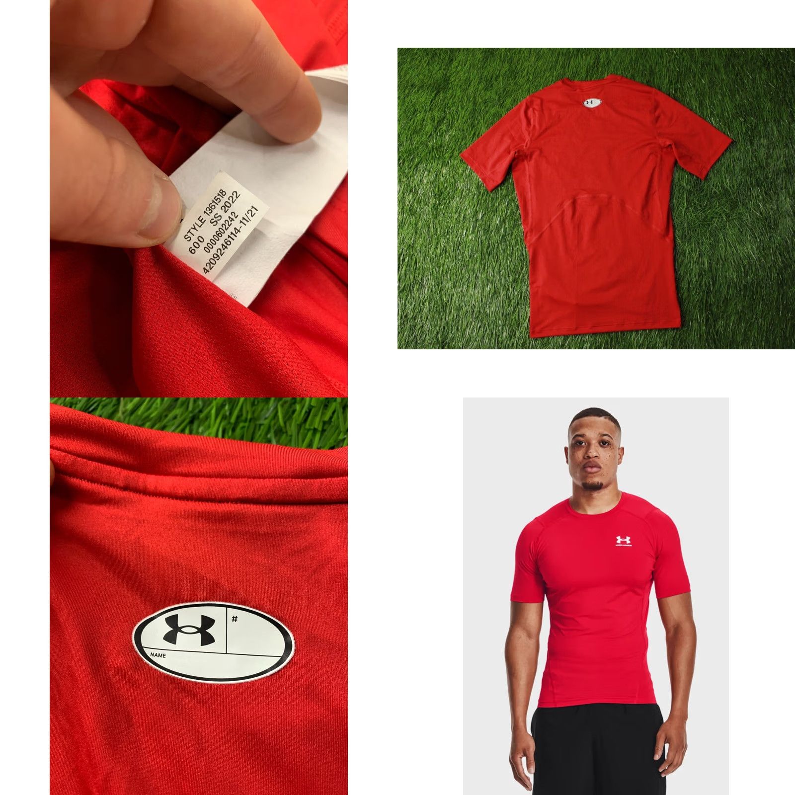 Under Armour UNDER ARMOUR HEATGEAR Shirt Men M Red 2022 Original Compression Jersey Short Sleeve Crew Neck Functional Base Layer- Men’s Size M Size US M / EU 48-50 / 2 - 8 Thumbnail