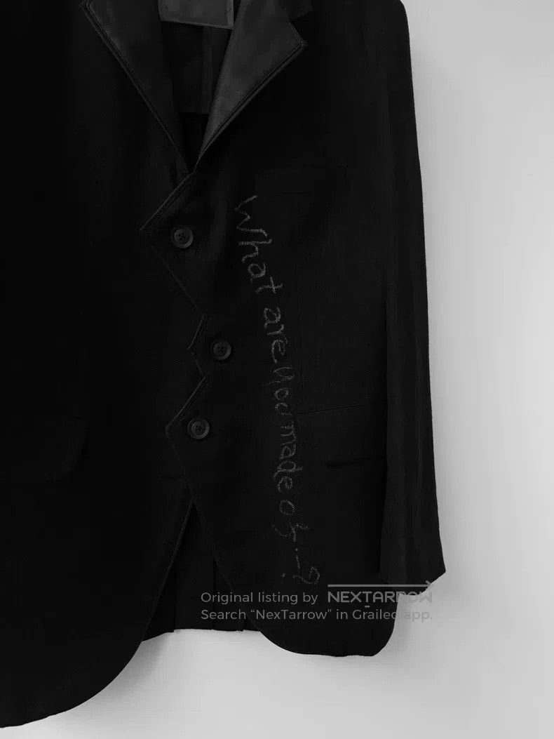 Yohji Yamamoto Yohji Yamamoto size 2 23SS Show Linen Sheepskin Text blazer Size 36R - 4 Thumbnail