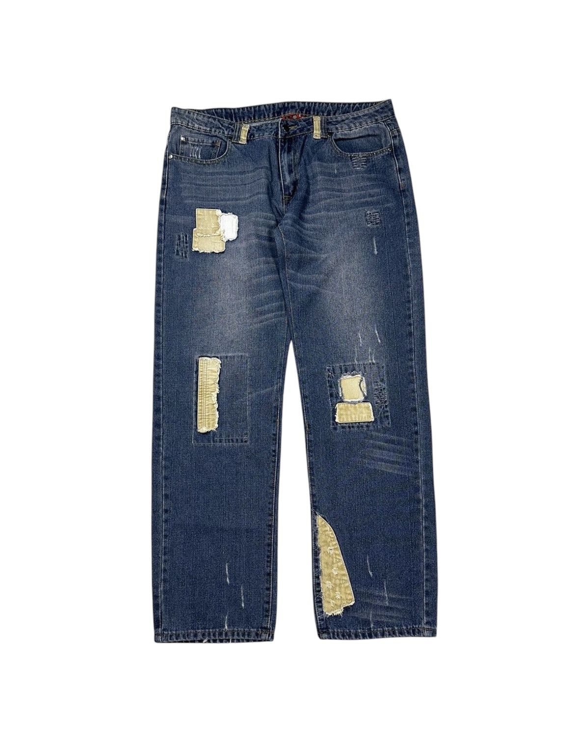 Japanese Brand × Vintage Vintage y2k Baggy Reworked Denim Pants Jeans Washed Size US 36 / EU 52 - 6 Thumbnail