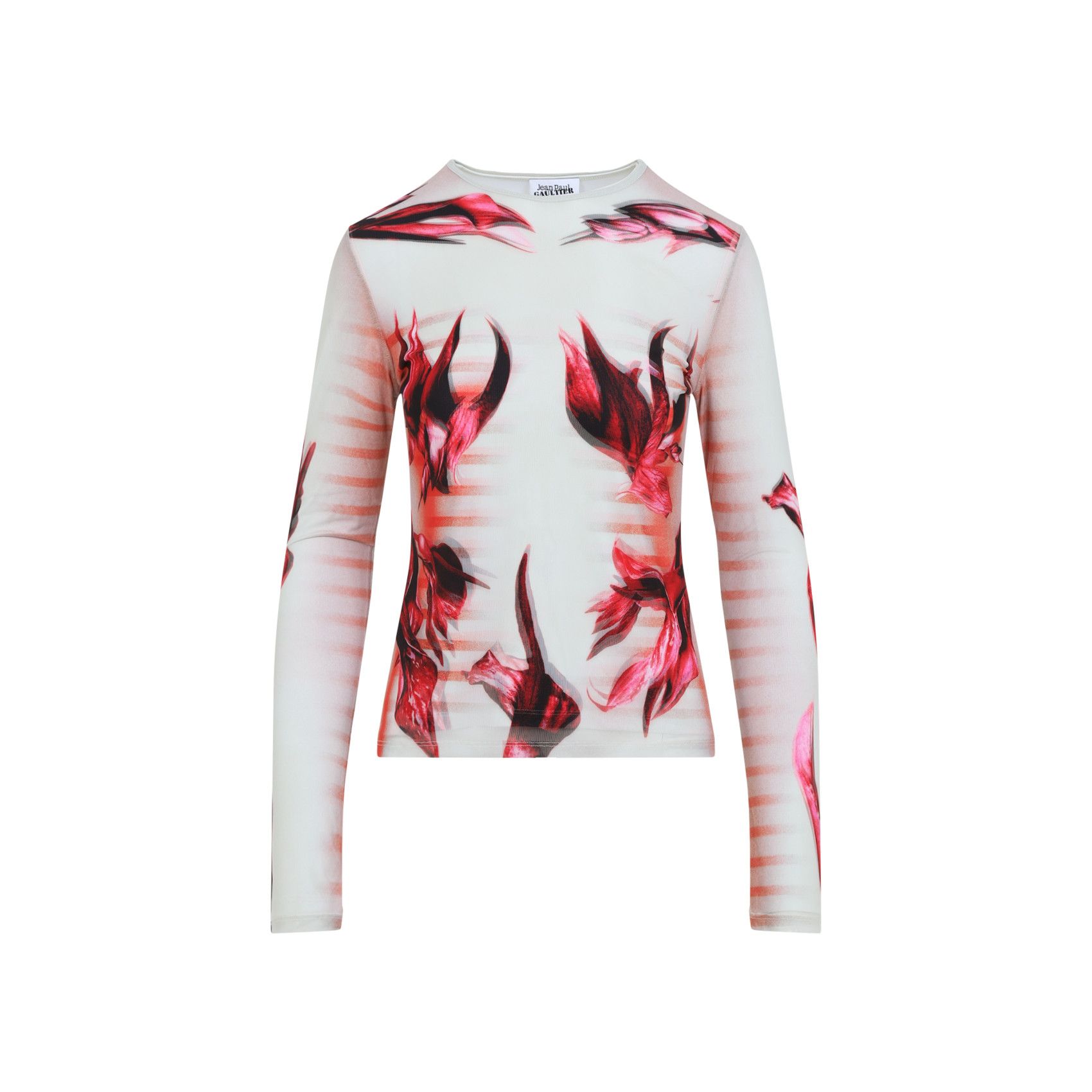 knee length dresses for ladies Jean Paul Gaultier Flower Body Morphing Mariniere Mesh Stretch Jersey