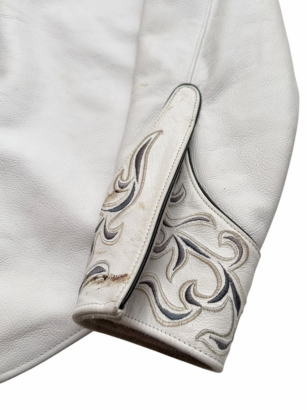 A&G Rock Sample White Leather Western Shirt Jacket Size US S / EU 44-46 / 1 - 6 Thumbnail