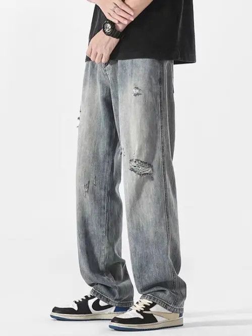 Japanese Brand Akitsuma x Kei Light Gray High Street Vintage Casual Jeans Size US 31 - 5 Thumbnail