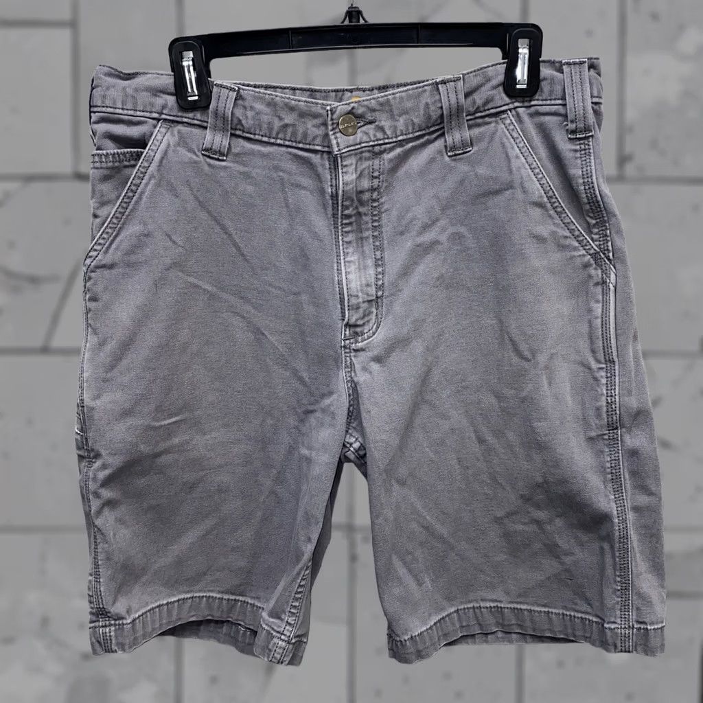 Carhartt Carhartt Mens Gray Zip Fly Relaxed Fit Shorts Size 34 Size US 34 / EU 50 - 1 Thumbnail