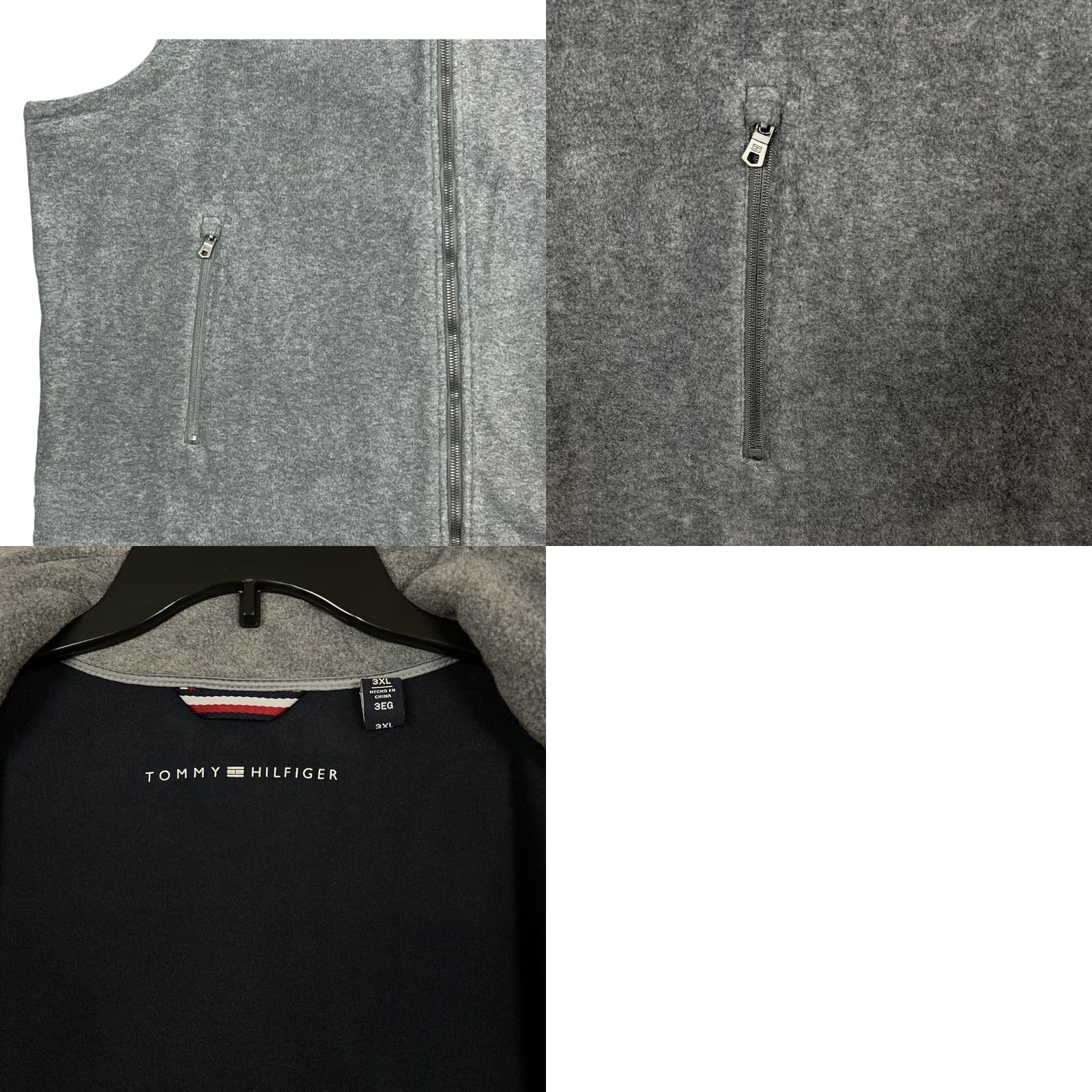 Tommy Hilfiger Tommy Hilfiger Mens Fleece Vest 3XL Light Gray-Blue Zippered Pockets Size US XXL / EU 58 / 5 - 8 Thumbnail