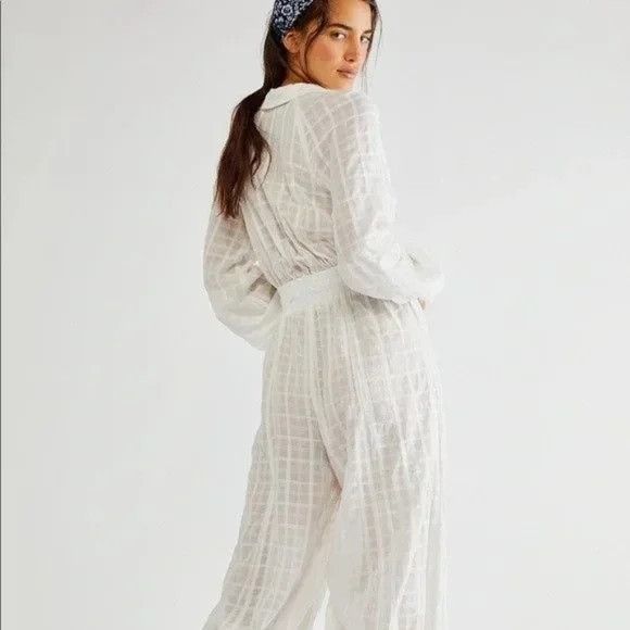 Free People Free People Ivory Martha Jumpsuit Size 26" / US 2 / IT 38 - 3 Thumbnail