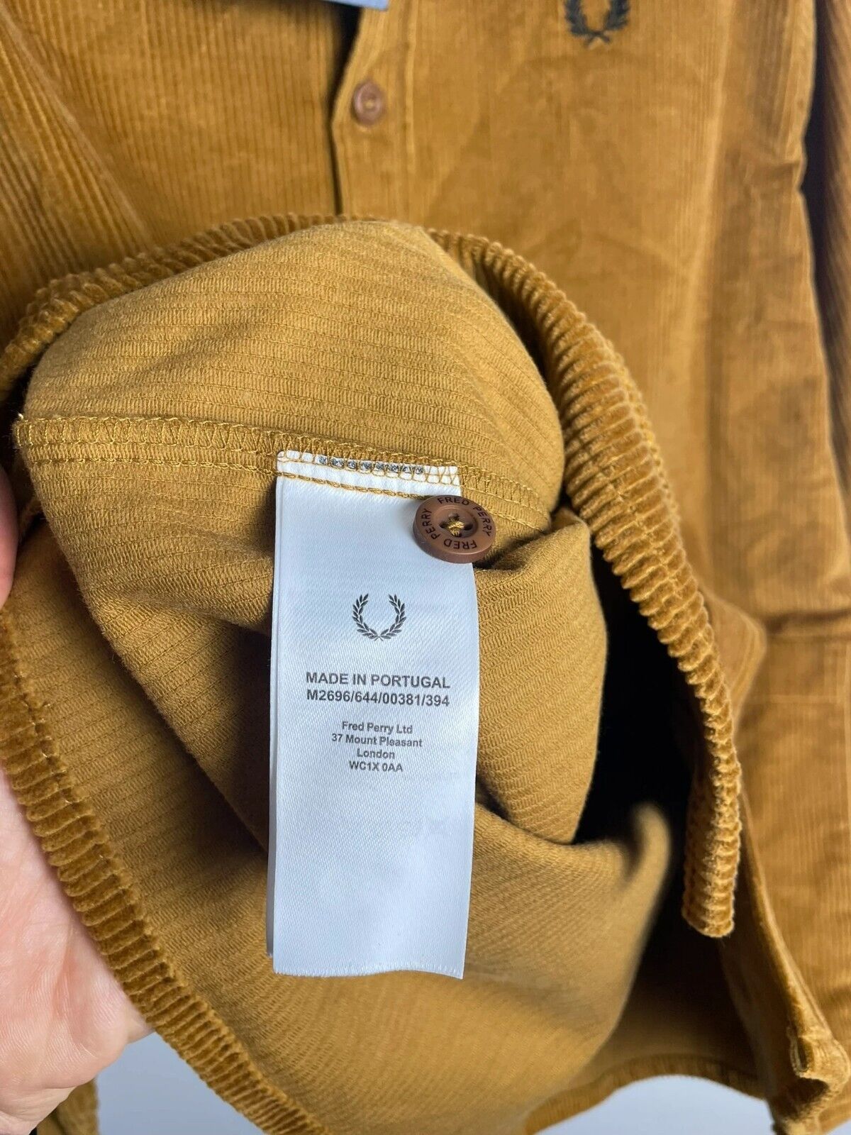 Fred Perry Fred Perry Corduroy Overshirt - Dark Caramel in size L Size US L / EU 52-54 / 3 - 5 Thumbnail