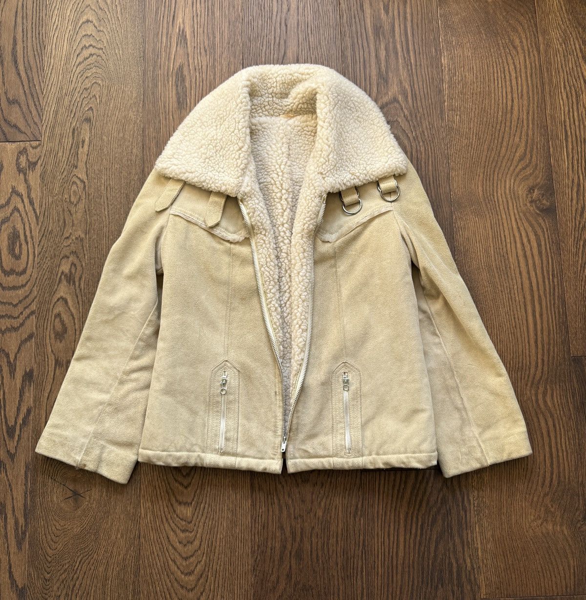 Vintage Vintage 60s Suede Shearling Women's Coat Size M / US 6-8 / IT 42-44 - 1 Thumbnail